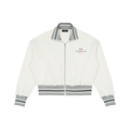 Striped Rib Collar Zip Jacket
