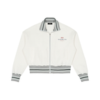 Striped Rib Collar Zip Jacket