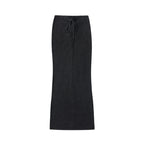 Dyed Washed Drawstring Maxi Skirt