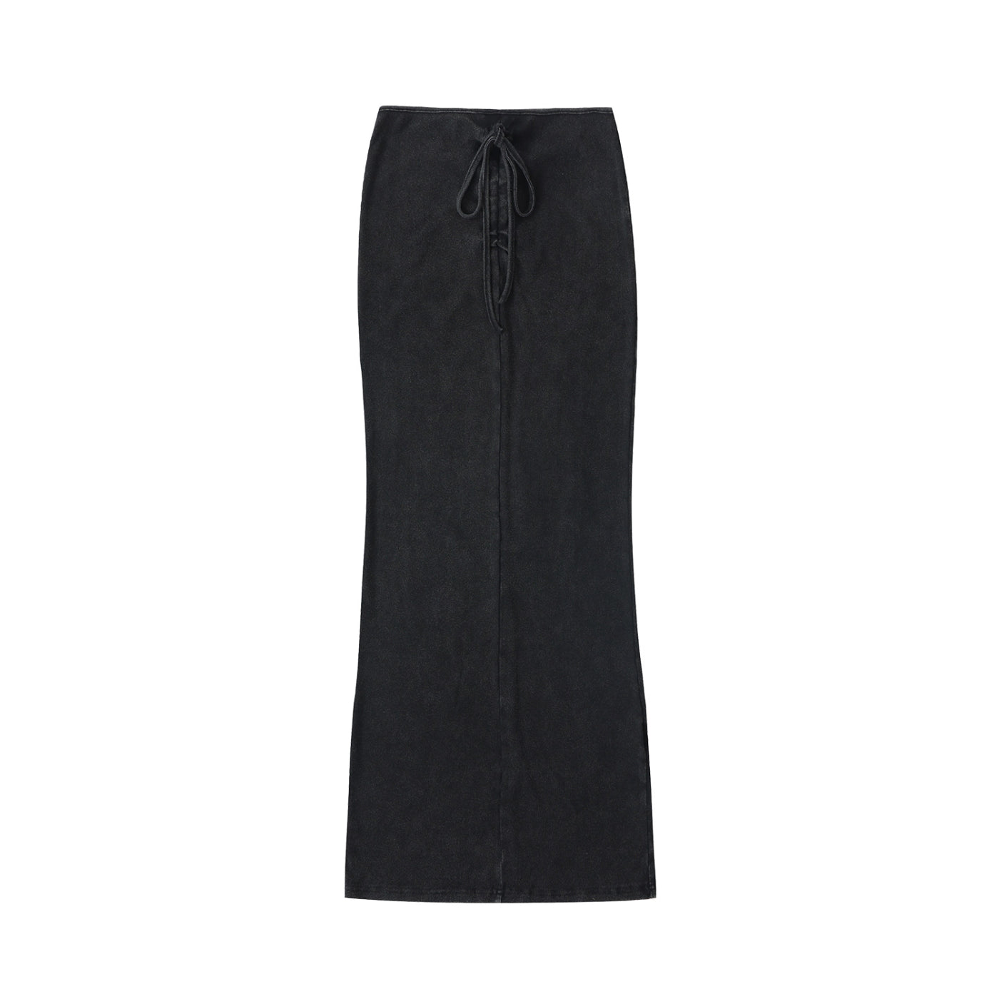 Dyed Washed Drawstring Maxi Skirt