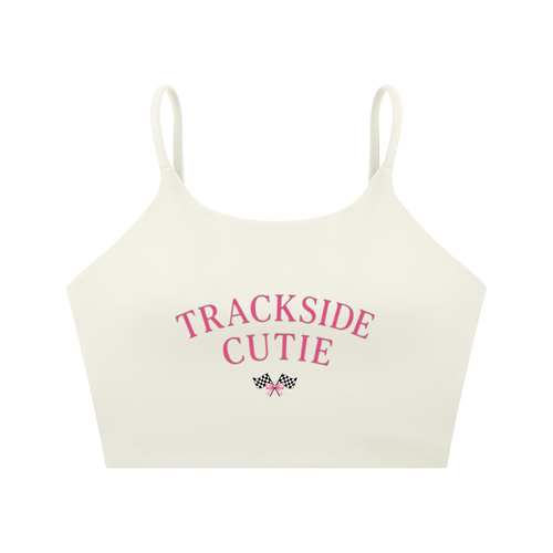 Box Box Boutique Trackside Cutie Women's Spaghetti Strap Sports Crop – Trackside, Nylon Spandex