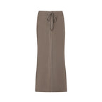 Dyed Washed Drawstring Maxi Skirt
