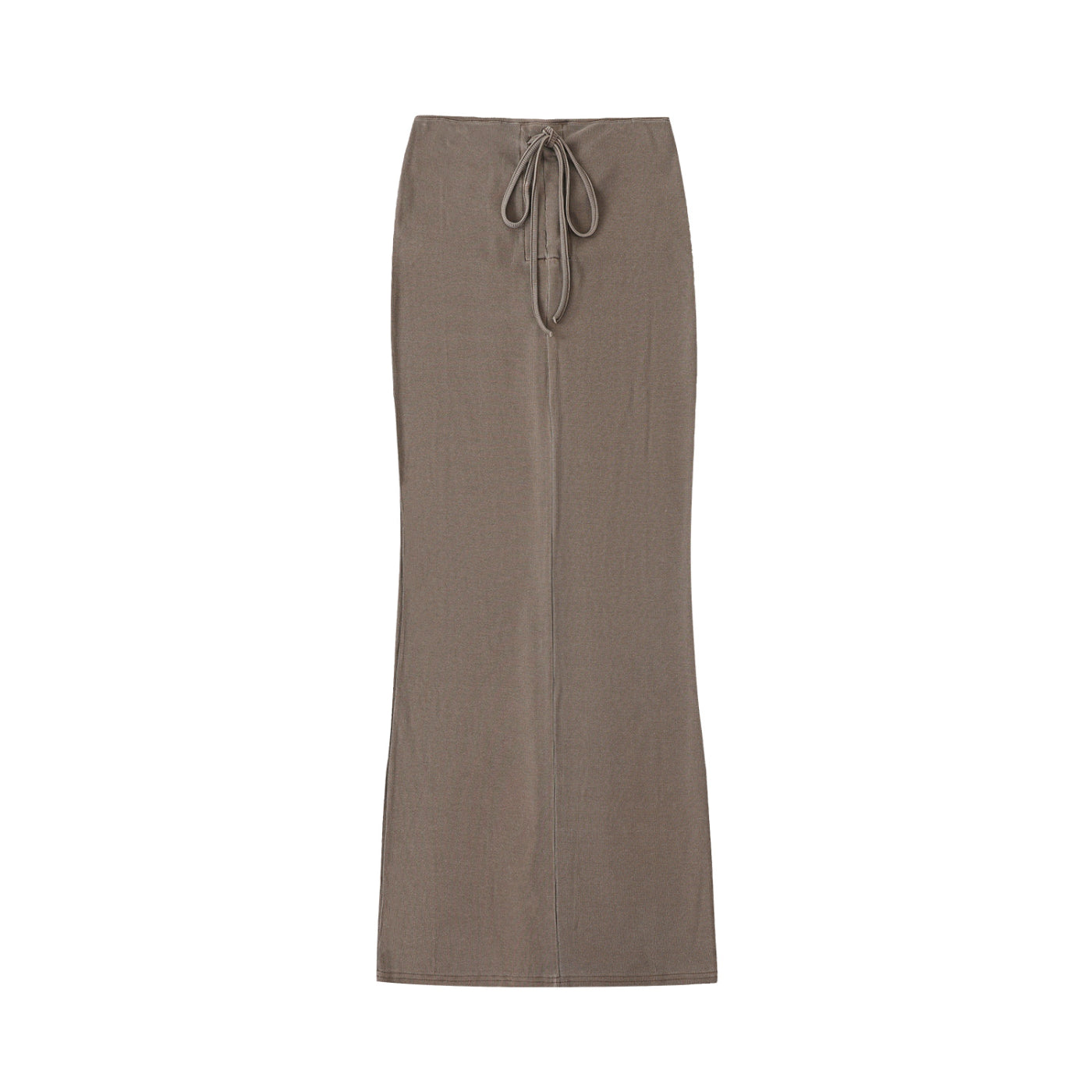 Dyed Washed Drawstring Maxi Skirt