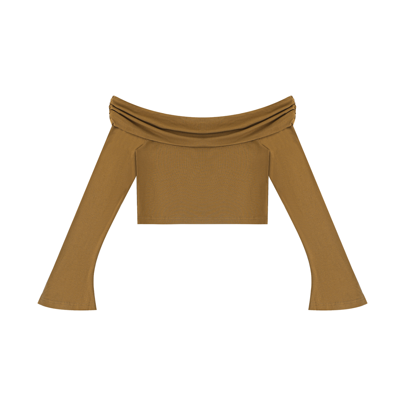 Women's Off-the-Shoulder Bell Sleeve Crop T-Shirt