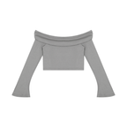 Women's Off-the-Shoulder Bell Sleeve Crop T-Shirt