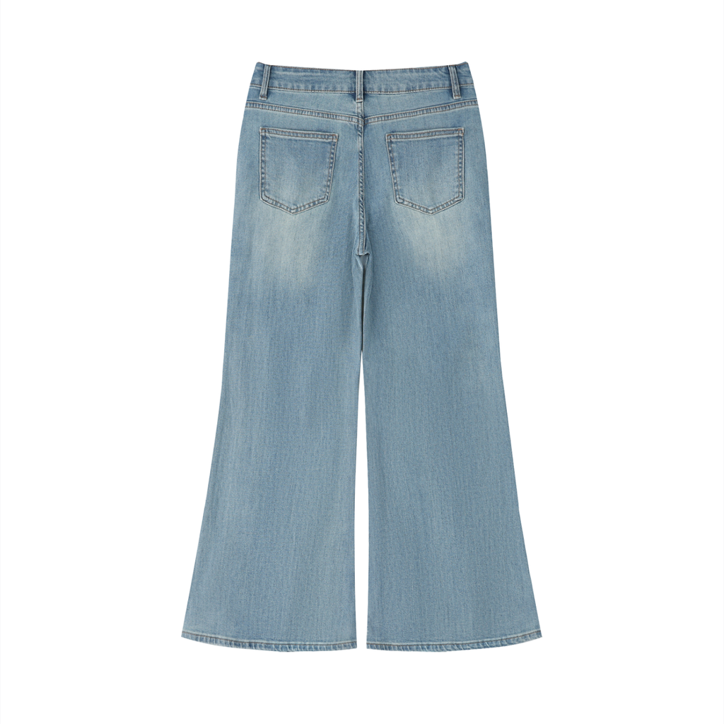 Box Box Boutique Women's Vintage Wash Flared Leg Jeans