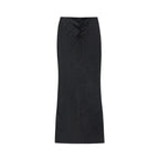 Dyed Washed Drawstring Maxi Skirt