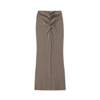 Dyed Washed Drawstring Maxi Skirt