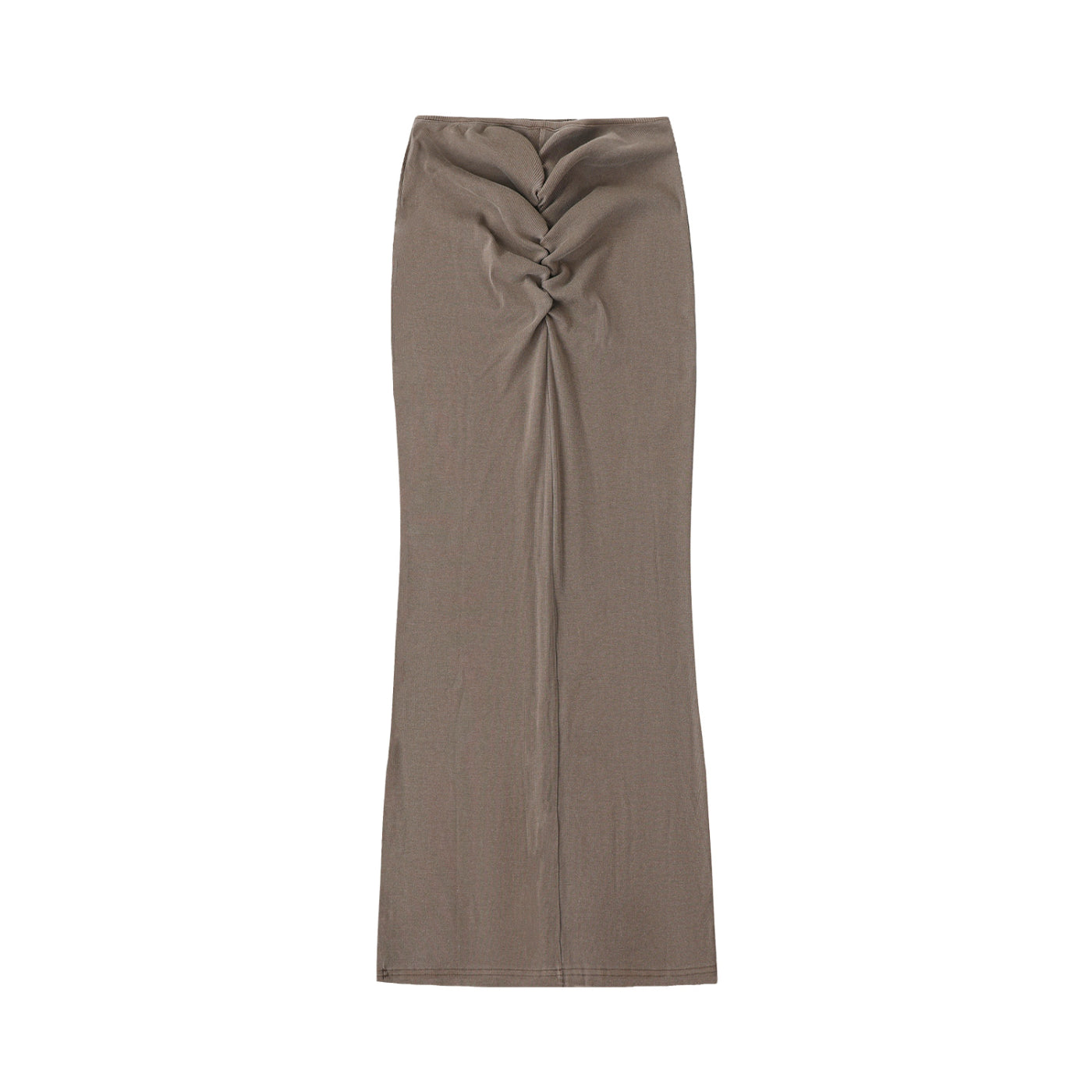 Dyed Washed Drawstring Maxi Skirt