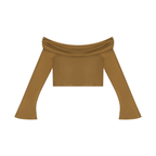 Women's Off-the-Shoulder Bell Sleeve Crop T-Shirt