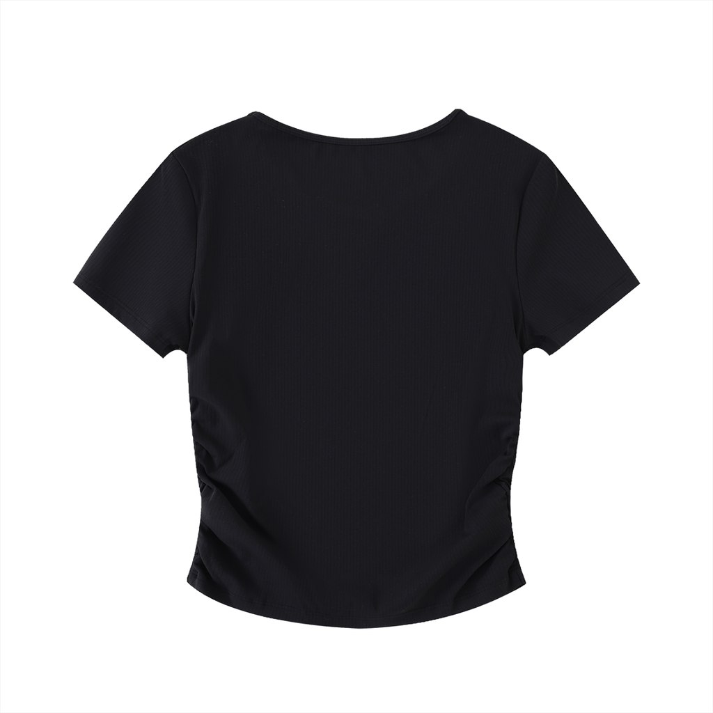 Pit Stop Pretty Ruched Bodycon Crop Top