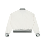 Striped Rib Collar Zip Jacket