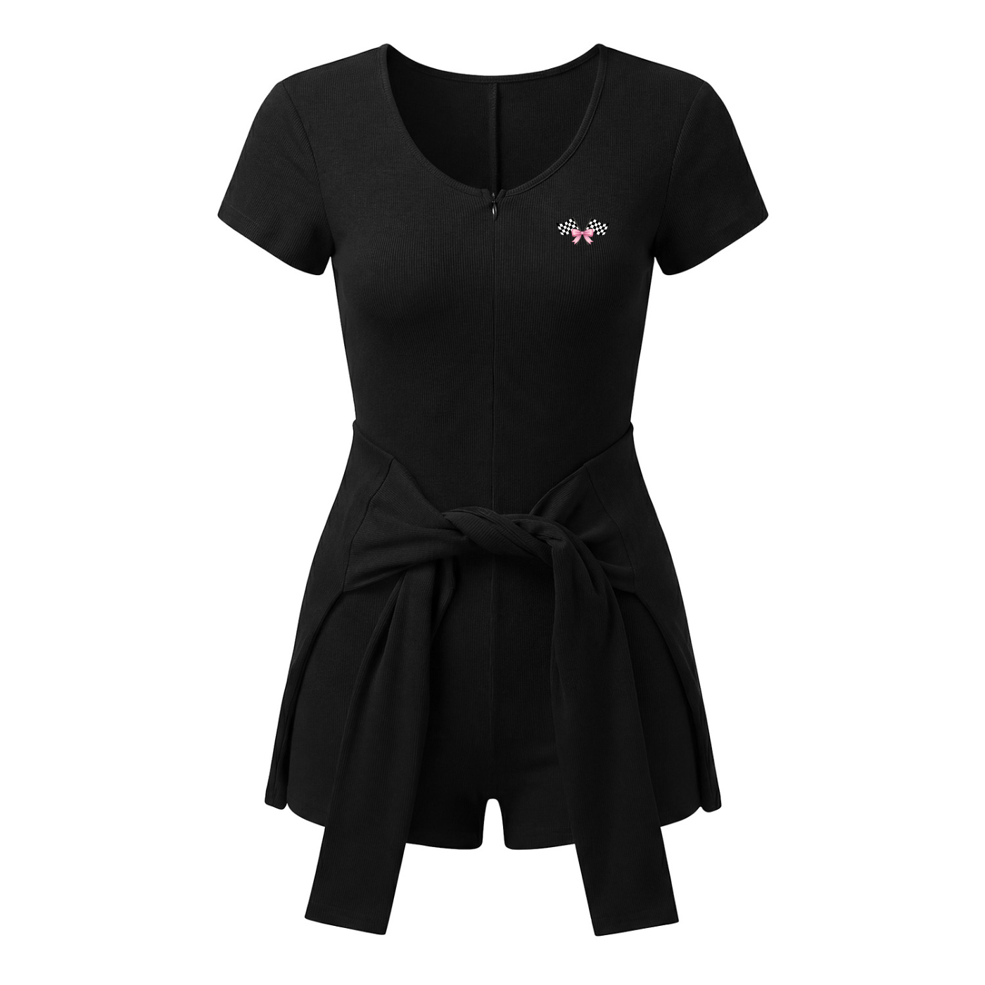 Women's Dual-Function Cape Tie-Waist Romper