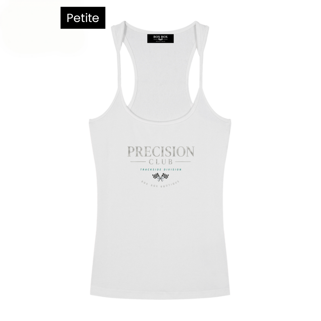 Petite Fit Precision Club Slim Fit Ribbed Racerback Tank Top