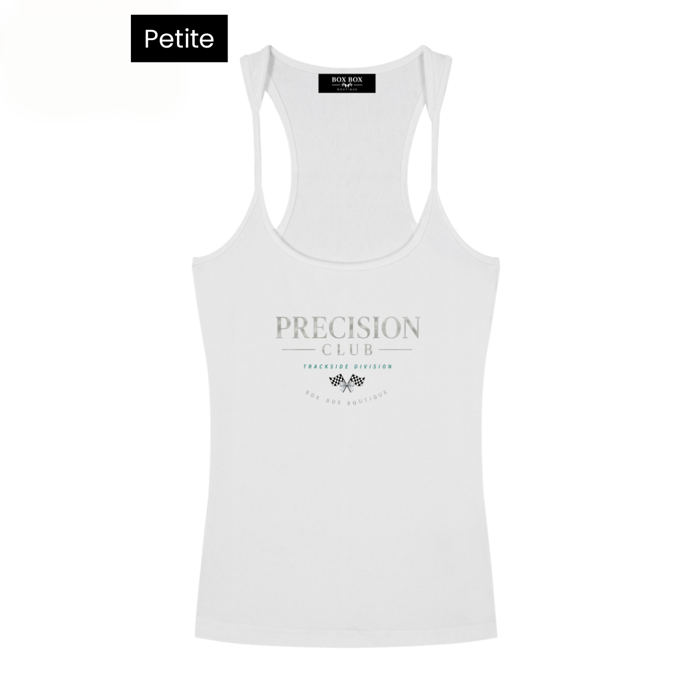 Petite Fit Precision Club Slim Fit Ribbed Racerback Tank Top