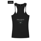 Petite Fit Precision Club Blk Ribbed Racerback Tank Top