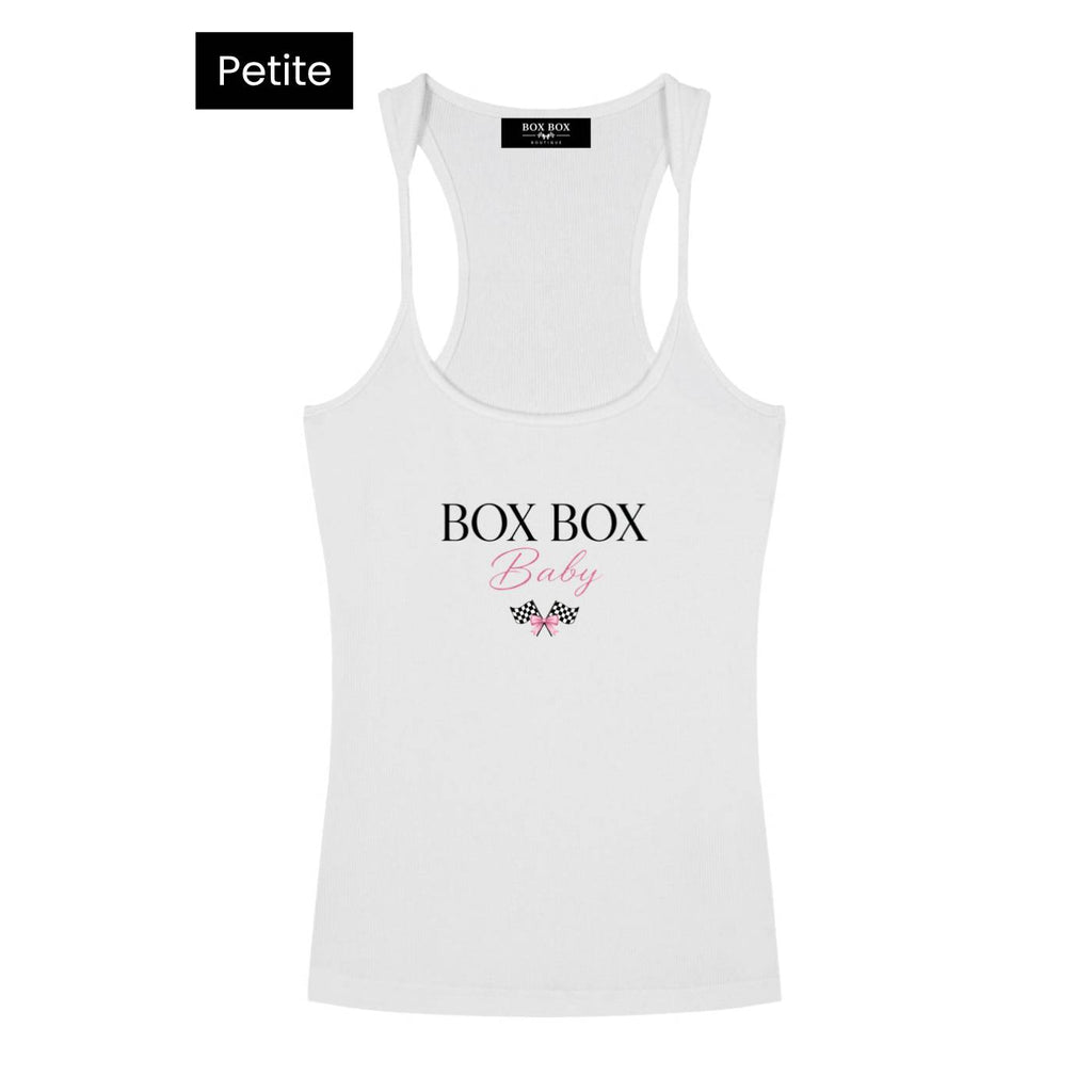 Petite Box Box Baby Slim Fit Ribbed Racerback Tank Top