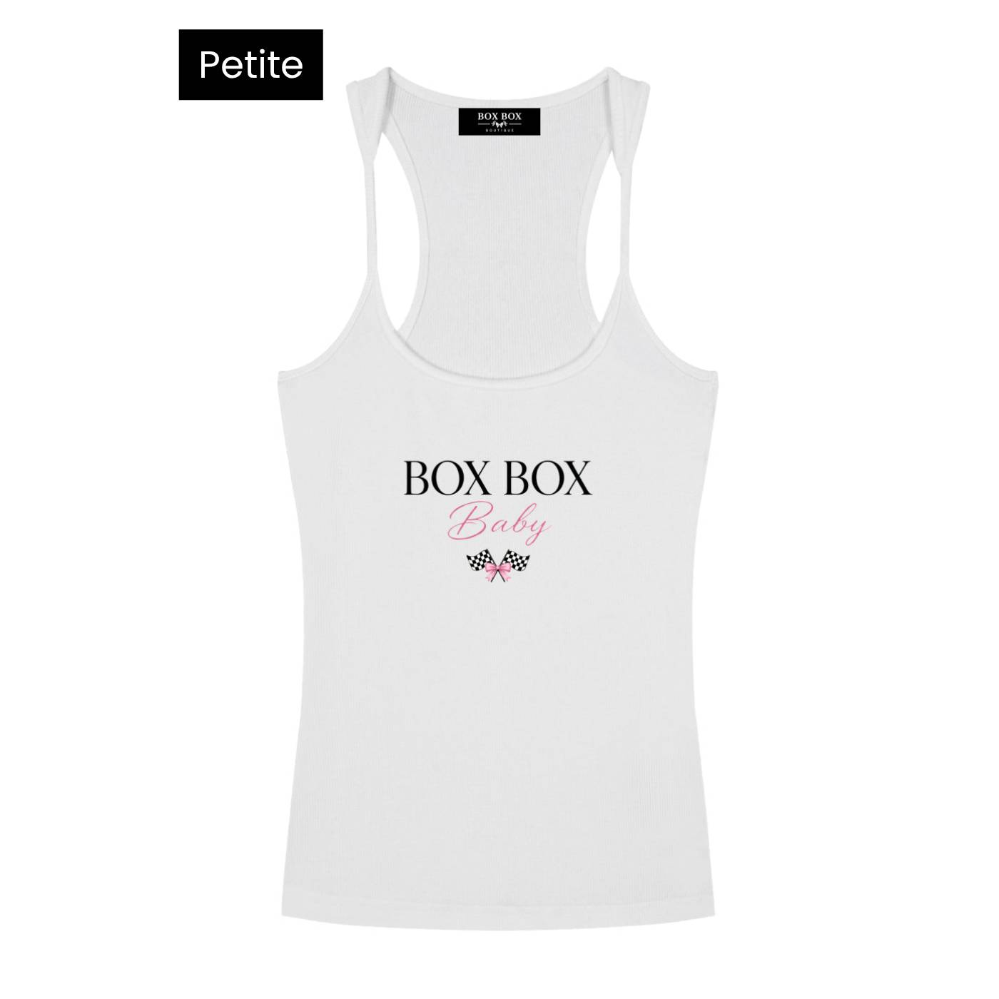 Petite Box Box Baby Slim Fit Ribbed Racerback Tank Top