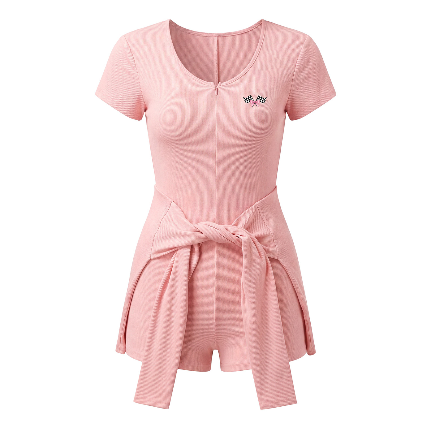Women's Dual-Function Cape Tie-Waist Romper