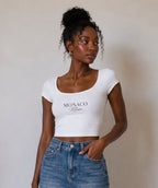 Monaco Muse Slim Cap Sleeve Crop T-Shirt