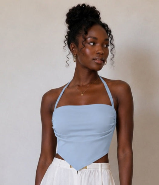Box Box Boutique Women's Ruched Halter Neck Yoga Tank – Nylon Elastane