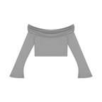 Women's Off-the-Shoulder Bell Sleeve Crop T-Shirt