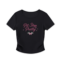 Pit Stop Pretty Ruched Bodycon Crop Top