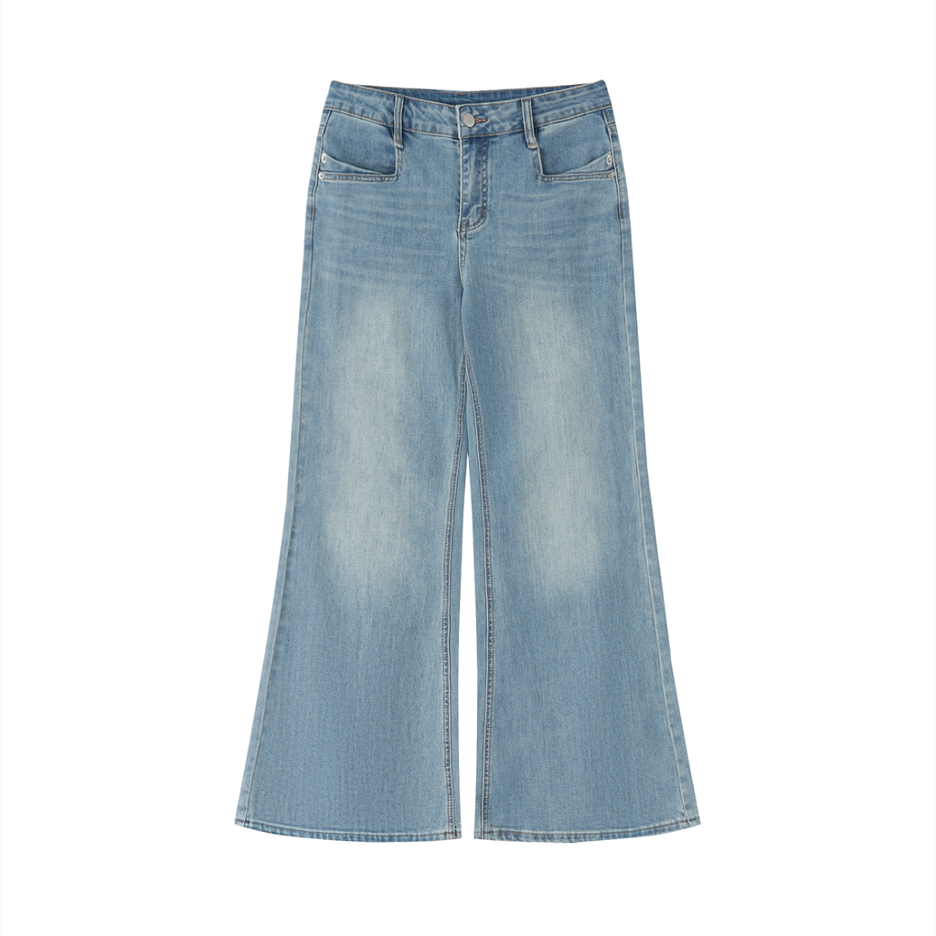 Box Box Boutique Women's Vintage Wash Flared Leg Jeans