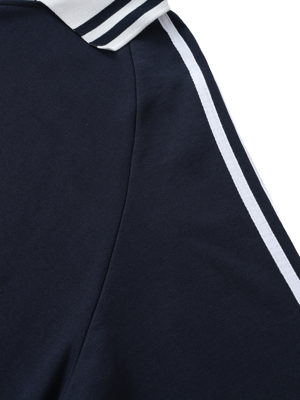 Oversized Contrast Striped Lapel Collar Sweatshirt
