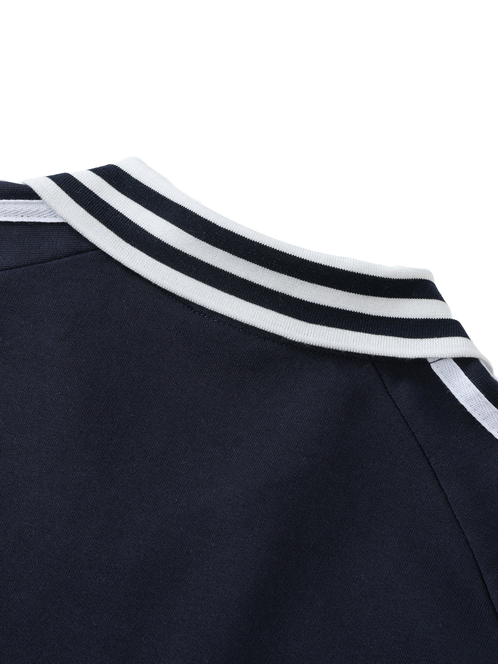 Oversized Contrast Striped Lapel Collar Sweatshirt
