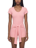 Women's Dual-Function Cape Tie-Waist Romper