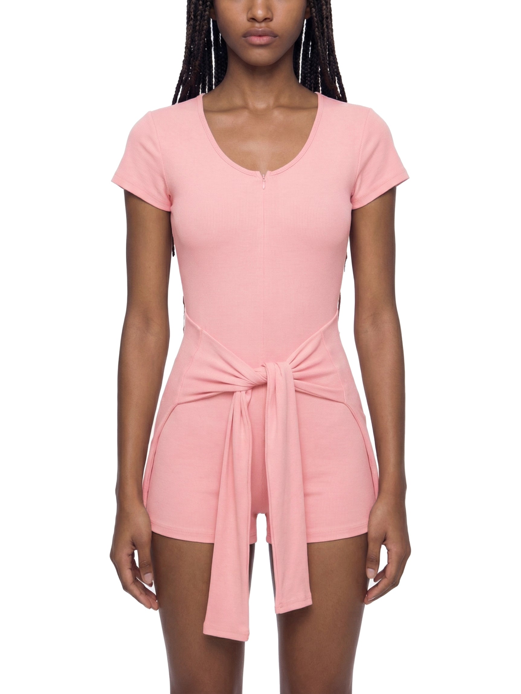 Women's Dual-Function Cape Tie-Waist Romper