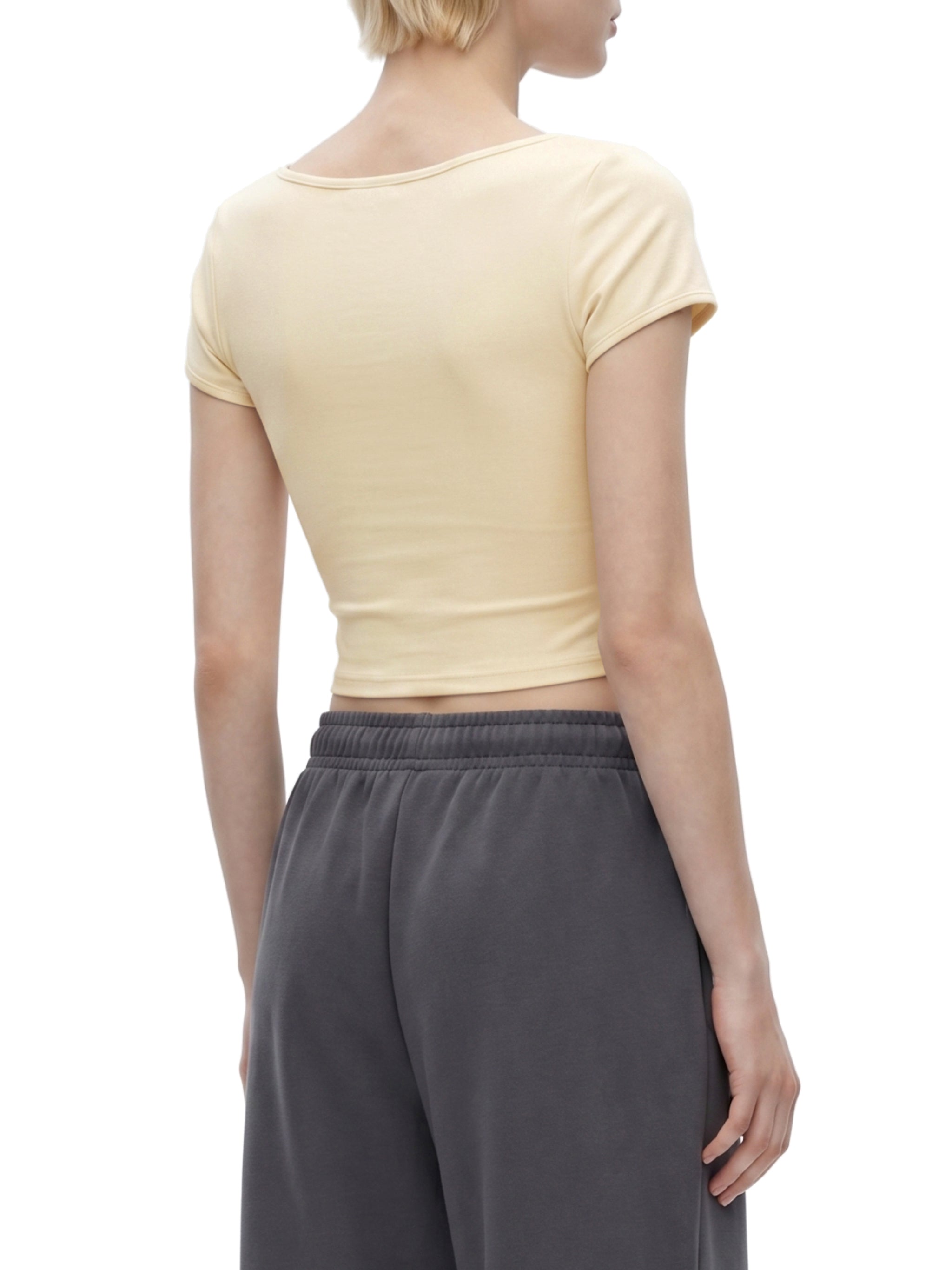 Monaco Muse Slim Cap Sleeve Crop T-Shirt