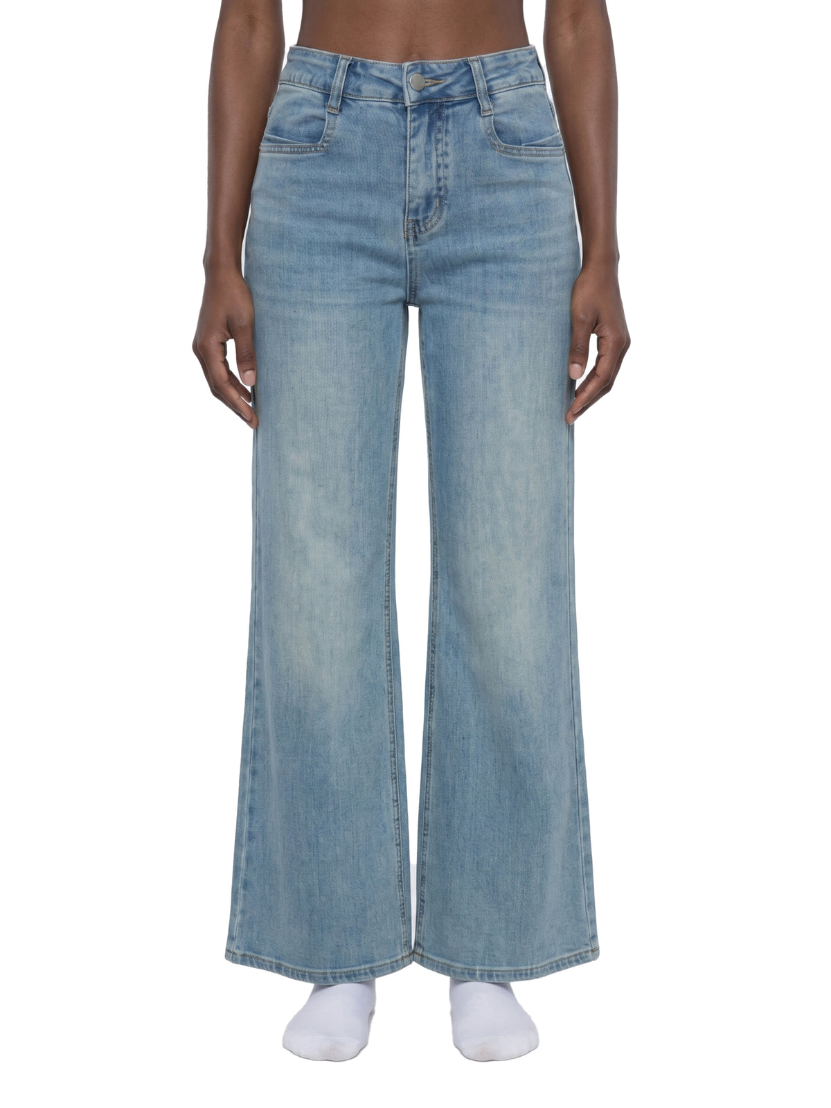 Box Box Boutique Women's Vintage Wash Flared Leg Jeans