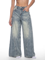 Box Box Boutique Vintage Wash Wide Leg Denim Jeans